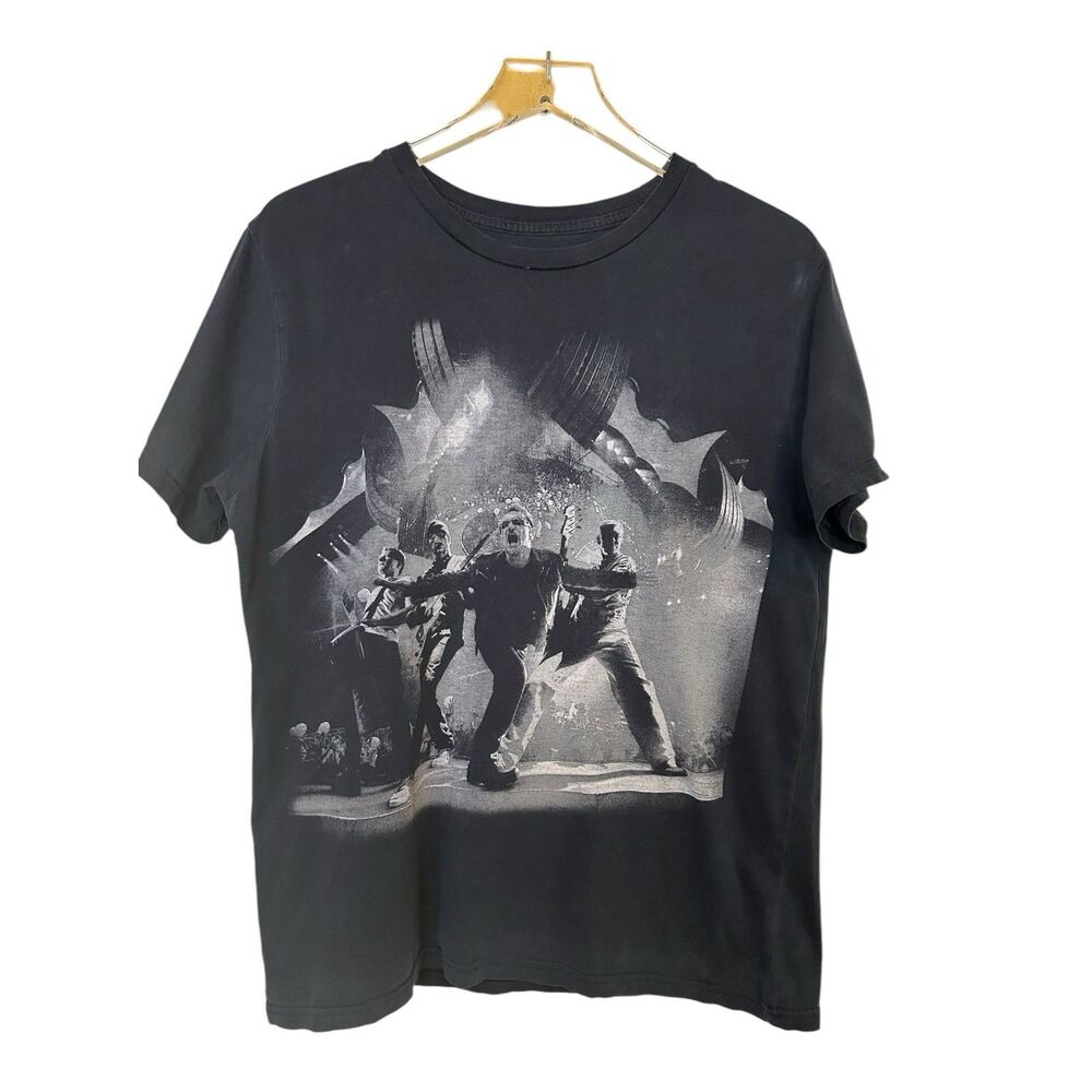 U2 360 Tour T-Shirt Sz L Music Concert Black Rock Tanzania Cotton B22